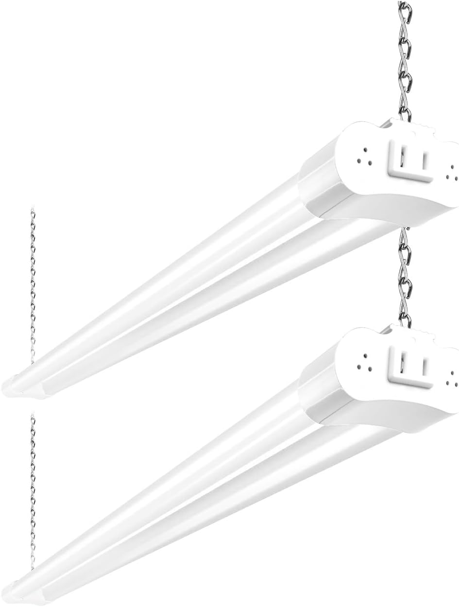 hykolity 2 Pack 4FT Linkable LED Shop Light for Garage, 4400lm, 4FT 42W, 5000K Daylight LED Workbench Light Fixture with Plug, Hanging or Surface Mount, White - ETL hykolity 2 Pack 4FT Linkable LED Shop Light for Garage, 4400lm, 4FT 42W, 5000K Daylight LED Workbench Light Fixture with Plug, Hanging or Surface Mount, White - ETL