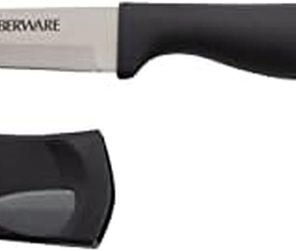 Farberware Edgekeeper 3.5-Inch Paring Knife with Self-Sharpening Blade Cover, High Carbon-Stainless Steel Kitchen Knife with Ergonomic Handle, Razor-Sharp Knife, Black