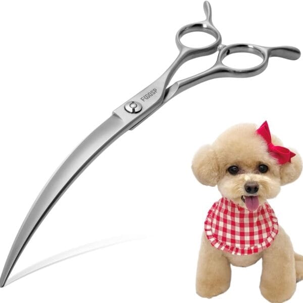 Professional 45Curved Grooming Scissors for Dogs 7.5 in Big Arc Curved Shears for Professional Groomer Japan VG10 High-carbon Steel Right Hand Matte