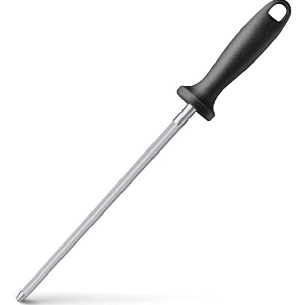 Knife Sharpener Rod, Kitchen Knives Sharpener Carbon Steel Professional Knife Sharpening Steel, Honing Rod with Hanging Holes (13 inches)