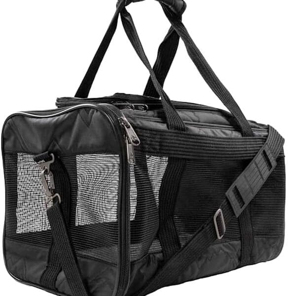 Sherpa Deluxe Airline Approved Soft Sided Dog & Cat Carrier, Black, Large