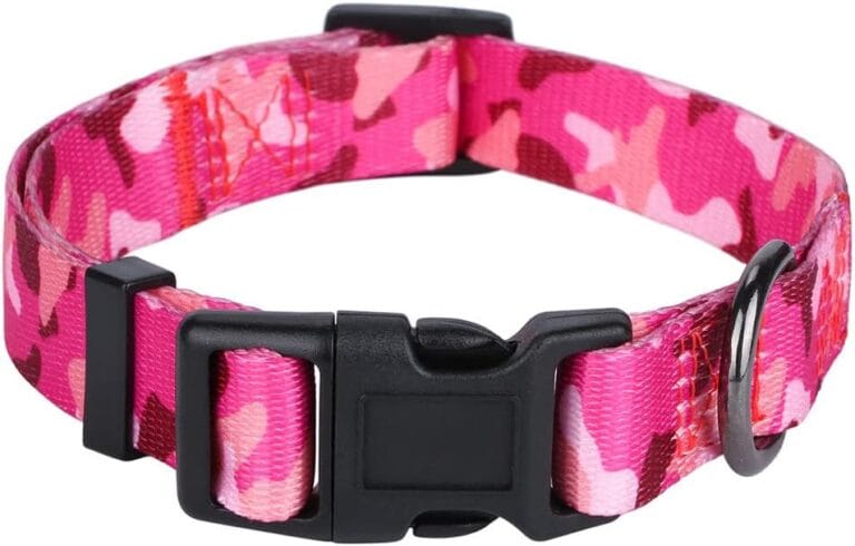Rhea Rose Dog Collar Special Design Personalized Soft Collars Pink Camo Large