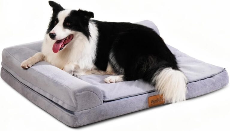 Dog Bed Large Sized Dogs, Orthopedic Dog Sofa Pet Bed, Waterproof Memory Foam Dog Bed, Large Dog Couch Bed with Washable Removable Cover, Grey - 35x27.95x6.3in