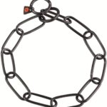 Herm Sprenger Black Stainless Steel Long Link Fur Saver Dog Training Collar | No-Pull Slip Chain for Small Medium Large Dogs for Easy Control Made in Germany | 4mm, 54cm (21in)