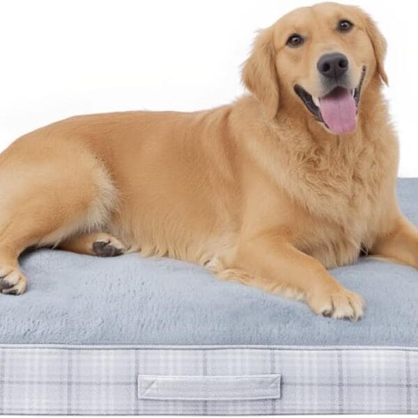 MIHIKK Washable Orthopedic Dog Bed for Large Dogs, XL Waterproof Pet Bed with Egg Crate Foam Strong Support, Machine Washable Cover & Anti-Slip Bottom & Durable Zipper 41x27(Gray)