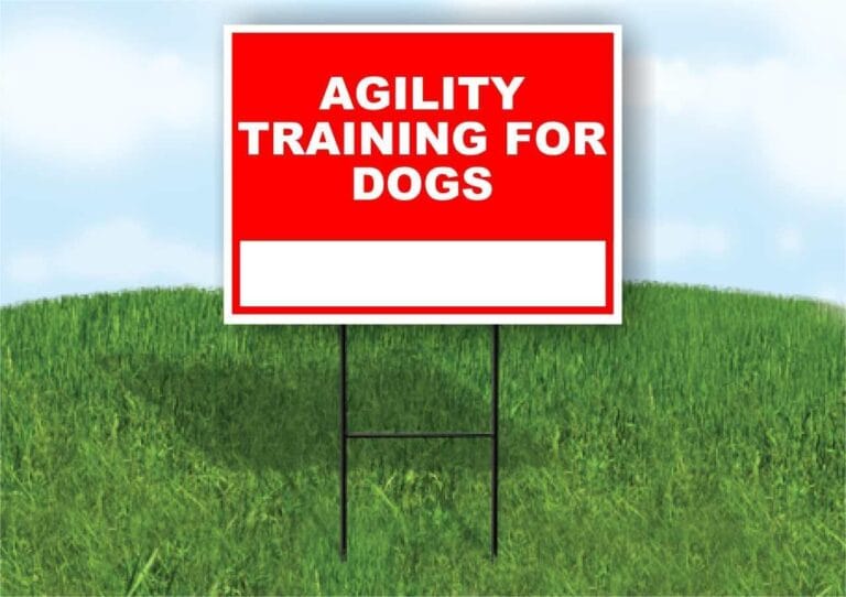 Agility Training for Dogs Write On Me Red 18x24 in Double Sided Yard Road Sign w/Stand