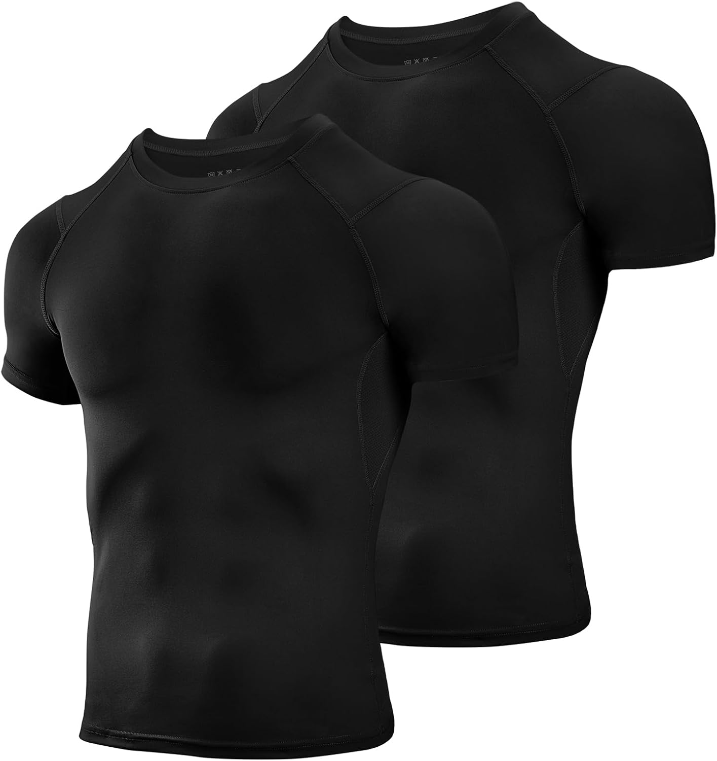 Niksa Men's Compression Shirts 2 Pack, Short Sleeve Athletic Compression Tops Cool Dry Workout T Shirt Niksa Men's Compression Shirts 2 Pack, Short Sleeve Athletic Compression Tops Cool Dry Workout T Shirt
