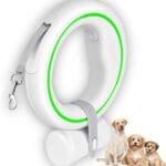 UFO Retractable Dog Leash Hands Free Wearable Laisse Chien with Poop Bag Holder One-Handed Brake Pause Lock 360 Tangle Free 10 ft Strong Nylon Tape Dog Leash for Up to 66lbs Medium Small Dogs