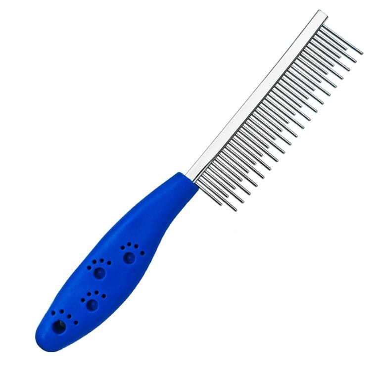 Long Hair Dog or Cat Comb Grooming with Short and Long Teeth Dematting Knots Tangles Remover Combs Detangler Tool Suitable for Dogs Cats Poodle HorseStainless Steel Pin