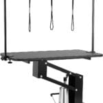 VEVOR Hydraulic Pet Grooming Table, 400LBS Static Load Capacity, 42.5 x 24 Inch Dog Grooming Station with Anti-Slip Tabletop and Dual Height Adjustable Arms with Clamps, for Medium and Small Dogs