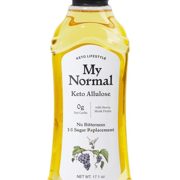 My Normal Keto Allulose 17.10 oz - Allulose 99.52%, Monk Fruit, Stevia Blend Thin Syrup, Zero Calorie Sweetener, 1:1 Sugar Substitute, Low Glycemic, Gluten Free, Zero Net Carbs, Zero Sugar