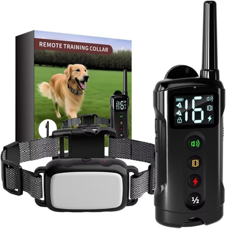 [1000ft Range] Dog Training Collar with Remote - 4 Safe Modes (Beep/Vibration/Static Stimulation), IPX7 Waterproof & Rechargeable E-Collar for Small, Medium & Large Dogs (5-150 lbs)