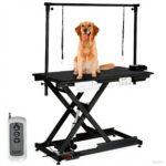 50 in Dog Grooming Table, Electric Hydraulic Grooming Table with Aluminium Overhead Arm, Anti Slip Tabletop, 6 USB Ports for Large Dogs At Home and Salon, Maximum Capacity Up to 300 LB, Black