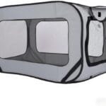 Foldable Dog Kennel for Large Dogs 36-inch, Portable Waterproof Dog Crate, Pop-Up Indoor/Outdoor Pet Cage & Car Seat Travel Bed (Grey)