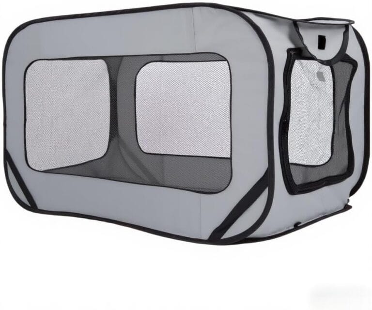 Foldable Dog Kennel for Large Dogs 36-inch, Portable Waterproof Dog Crate, Pop-Up Indoor/Outdoor Pet Cage & Car Seat Travel Bed (Grey)