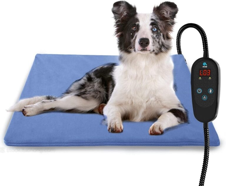 PETNF Pet Heating Pad Temperature Adjustment Dog Anti-bite Puppy with Timer Indoor Waterproof Pet Warming Electric Heated Bed Mat Dog
