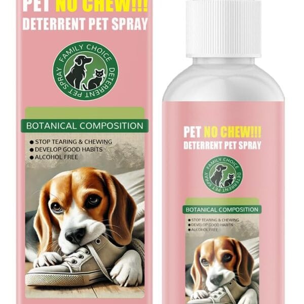 No Chew Bitter Spray for Dogs - Stops Chewing Furniture, Scratching Carpets & Marking | Bitter Training Aid & Deterrent Spray for Puppies & Dogs | Indoor Outdoor Use on Floors, Wood3.38FL.OZ