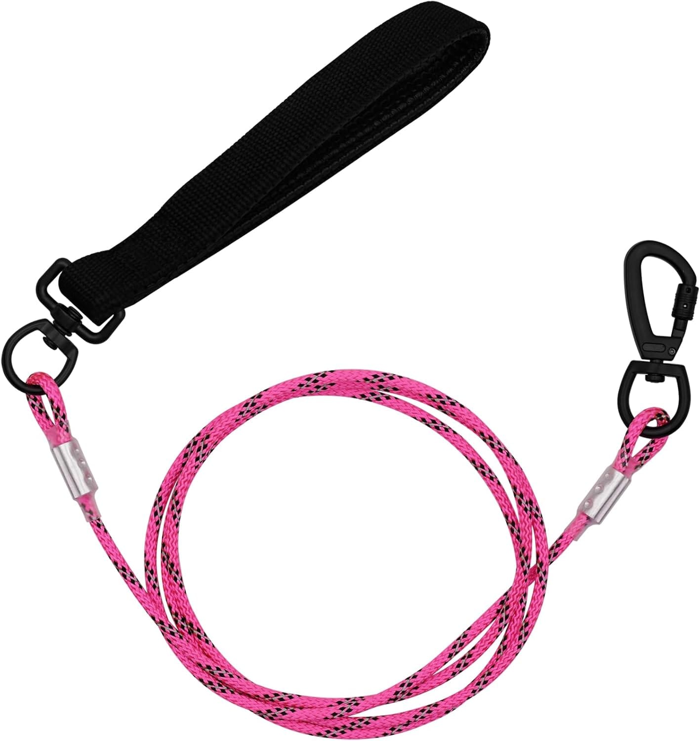 5FT Chew Proof Metal Dog Leash with Comfortable Handle, Heavy Duty Steel Cable Lead for Control Large Medium Small Dogs Walk and Train, Pet Leash with Rotate Clasp and Double Buckle (5FT,Pink) 5FT Chew Proof Metal Dog Leash with Comfortable Handle, Heavy Duty Steel Cable Lead for Control Large Medium Small Dogs Walk and Train, Pet Leash with Rotate Clasp and Double Buckle (5FT,Pink)