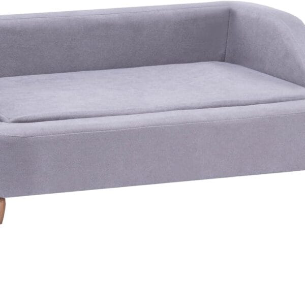Critter Sitters 36-In. Microfiber Gray Rectangular Dog Sofa for Medium-Sized Dogs, Stylish and Modern Elevated Dog Bed, Durable and Easy to Clean Dog Sofa Bed, Cushioned Dog Sofas & Chairs