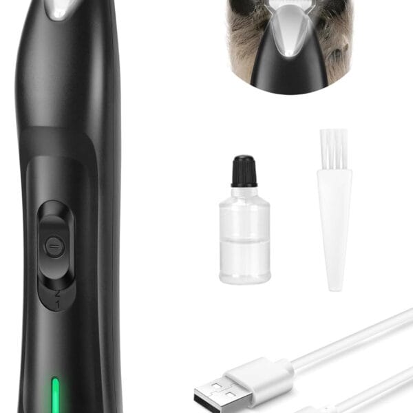 Dog Paw Trimmer with LED Light, Rechargeable Cordless Dog Clippers with Wider Blade for Grooming Pet's Paw Pad, Low Noise 2 Speed Electric Cat Hair Shaver for Small Areas