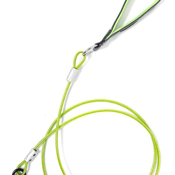 Mighty Paw Dog Leash - Anti Biting Pets Leashes - Chew Proof Metal Cable - Ideal for Large Dogs and Teething Puppies - Braided Cord with Padded Handle - Six Foot - Green