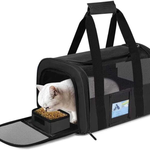 Soft Sided Cat Dog Carrier for Small/Medium Cats Dogs Airline Approved Travel Bag with Shoulder Strap & Removable Mat Pets Up to 15 lbs