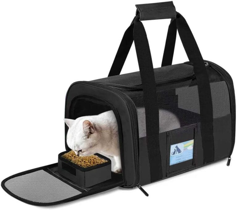 Soft Sided Cat Dog Carrier for Small/Medium Cats Dogs Airline Approved Travel Bag with Shoulder Strap & Removable Mat Pets Up to 15 lbs