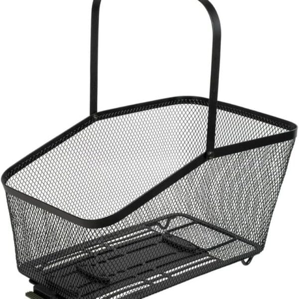 Topeak Urban Metal Mesh Rear Basket (Black)  24L Large-Capacity Bike Basket with Multi-Mount Panel Design, QuickTrack 2.0 / MIK/Racktime Rack Compatibility