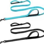 2 Pack Heavy Duty Dog Leashes for Large Dogs - Double Layer Reflective Leash with Dual Handle, 360 Swivel Clip & Soft Padded Handle | 6ft Strong Leash for Medium, Large Dogs