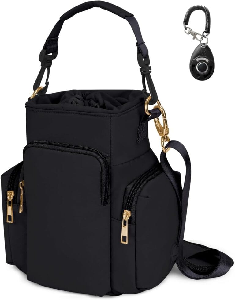 OFY Dog Treat Pouch for Dog Walking, Training with Detachable Strap, Large Capacity Fit for 40oz Stanley Cup, Easy-to-Clean PEVA Material, Multiple Pockets, Training Clicker, Gift for Pet Lovers