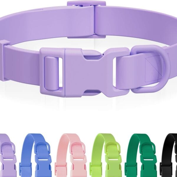 Waterproof Rubber Dog Collar, Odor-Resistant and Easy to Clean, Ideal for Daily Walks, Rainy Days, Swimming and Hiking, Fits Small Medium and Large Dogs