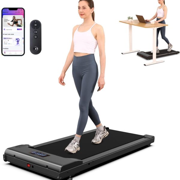 Lichico Walking Pad Under Desk TreadmillPortable Small Treadmills for Home and OfficeSuper Quiet Brushless Motorized Walking Jogging Running Machine with Remote Control