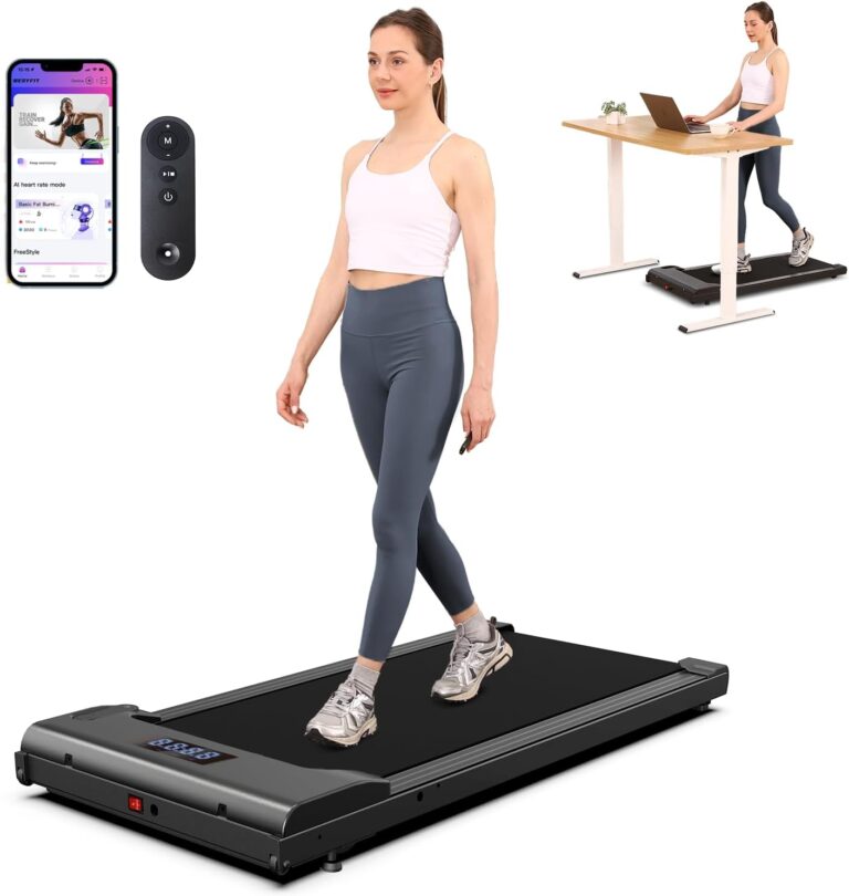 Lichico Walking Pad Under Desk TreadmillPortable Small Treadmills for Home and OfficeSuper Quiet Brushless Motorized Walking Jogging Running Machine with Remote Control