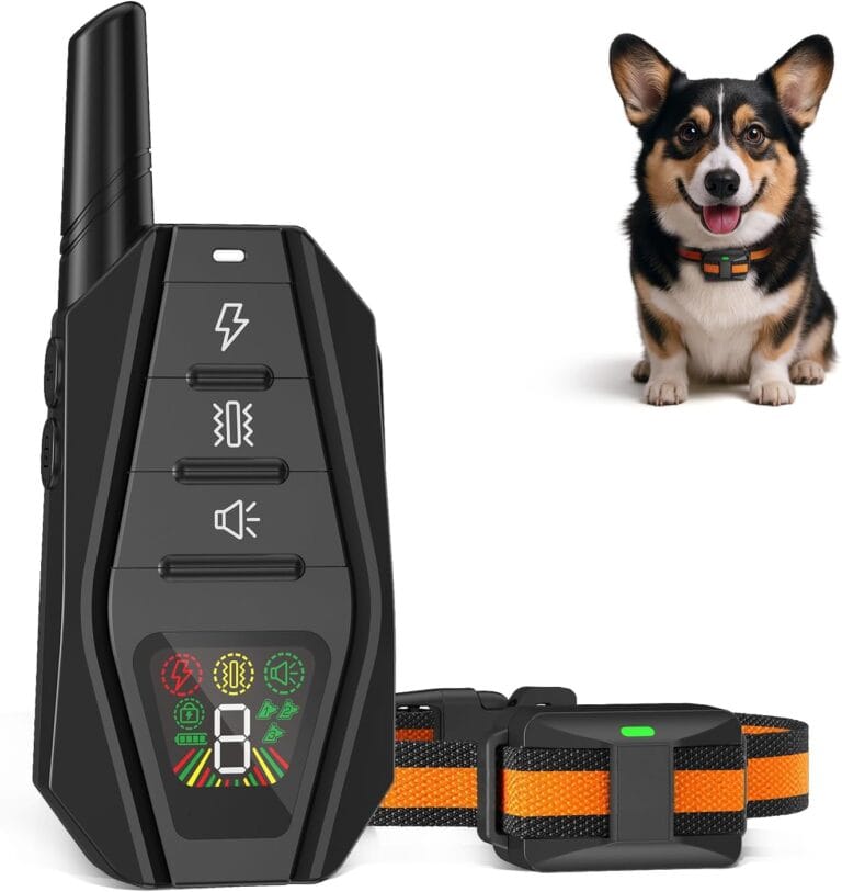 Small Dog Shock Collar for Small Dogs 5-15lbs, Ultra-Dog Training Collar with 3300Ft Remote Range,3 Training Mode Beep,Vibration,Shock, Waterproof Bark Collar (Black-Orange)