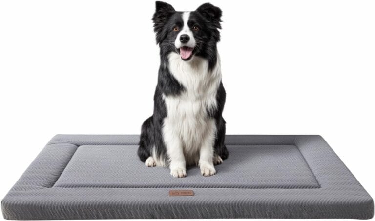 WESTERN HOME Dog Bed for Crate, Medium/Large Dogs Crate Bed with Soft Wavy Plush Comfortable Anti-Slip Kennel Pad Washable Pet Beds Mat for Dogs & Cats, Grey