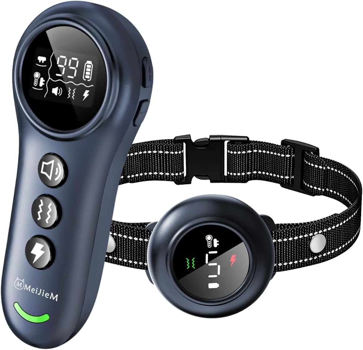 2 in 1 Dog Training Collar with Remote, MEIJIEM Smart Anti Barking Dog Training Collar with 5 Adjustable Sensitivity & 3300FT Remote for All Breeds IP67 Waterproof E-Collar 2 in 1 Dog Training Collar with Remote, MEIJIEM Smart Anti Barking Dog Training Collar with 5 Adjustable Sensitivity & 3300FT Remote for All Breeds IP67 Waterproof E-Collar