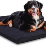 Indestructible Dog Beds, Enhanced Quilted Chew Proof Dog Crate Pad for Aggressive Chewer, Washable Cover Dogs Mat for Crate, Non-Skid Kennel Pad, Durable Pet Bed for Puppy (Black, 35"x23")