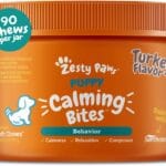 Zesty Paws Calming Chews for Dogs - for Everyday Stress, Relaxation, Composure, and Separation, Puppy Bites Turkey 90 Count