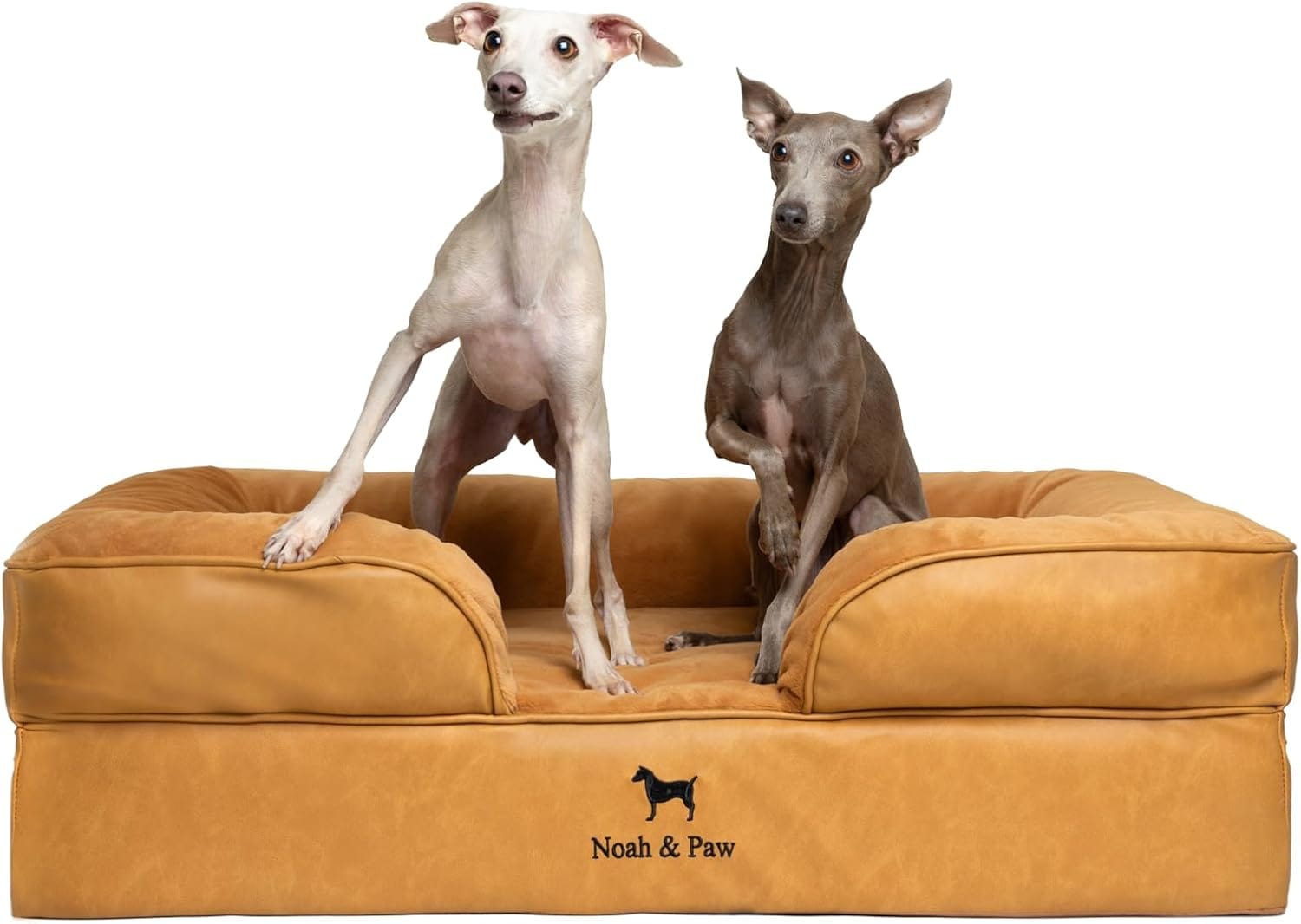 NOAH & PAW Large Dog Bed, 35x25x11 Inch, Orthopedic Dog Beds, Eggshell Memory Foam Infused with Cooling Gel, Inner Cover, Waterproof, Machine Washable (Faux Leather Sofa Collection) NOAH & PAW Large Dog Bed, 35x25x11 Inch, Orthopedic Dog Beds, Eggshell Memory Foam Infused with Cooling Gel, Inner Cover, Waterproof, Machine Washable (Faux Leather Sofa Collection)