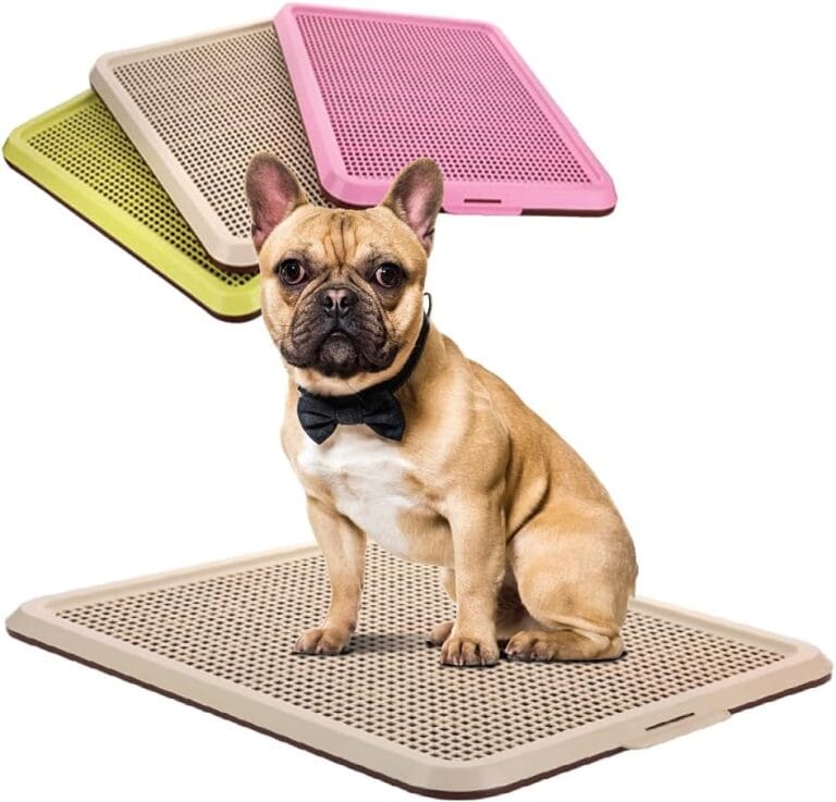 BANU Puppy Pee Pad Holder Indoor Outdoor Dog Potty Toilet Training Tray 20" x 16" for Small and Medium Dogs (Ivory)