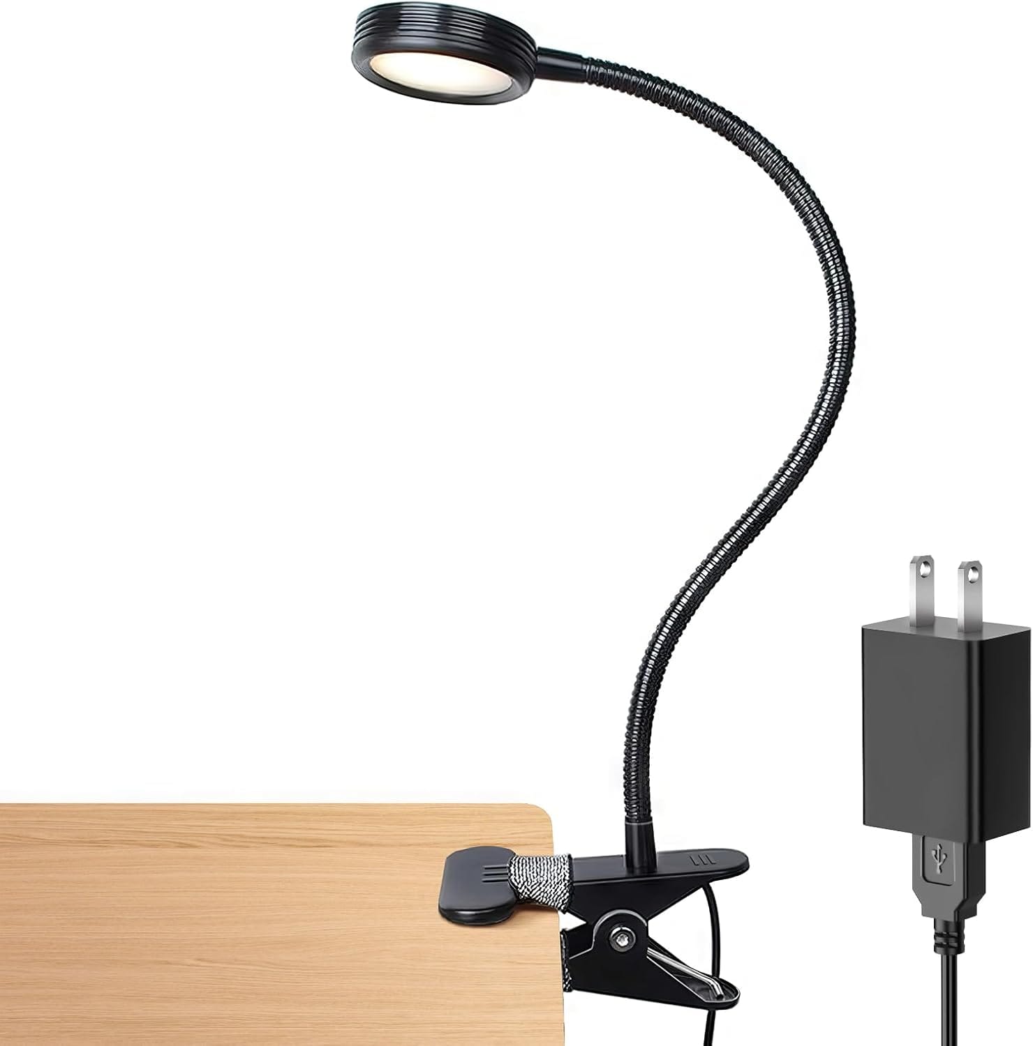 LEPOWER Clip on Light/Reading Lights/Book Light/Desk Lamp Color Changeable/Night Lights Clip on for Desk, Bed Headboard and Computers, Adapter Included (Black) LEPOWER Clip on Light/Reading Lights/Book Light/Desk Lamp Color Changeable/Night Lights Clip on for Desk, Bed Headboard and Computers, Adapter Included (Black)