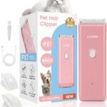 Dog Clipper for Matted & Long Hair,Quiet Pet Paw Hair Trimming Groomer,Handy Cordless Rechargeable Waterproof Shaver Kits for Cats,Small Dogs & Animals Pink