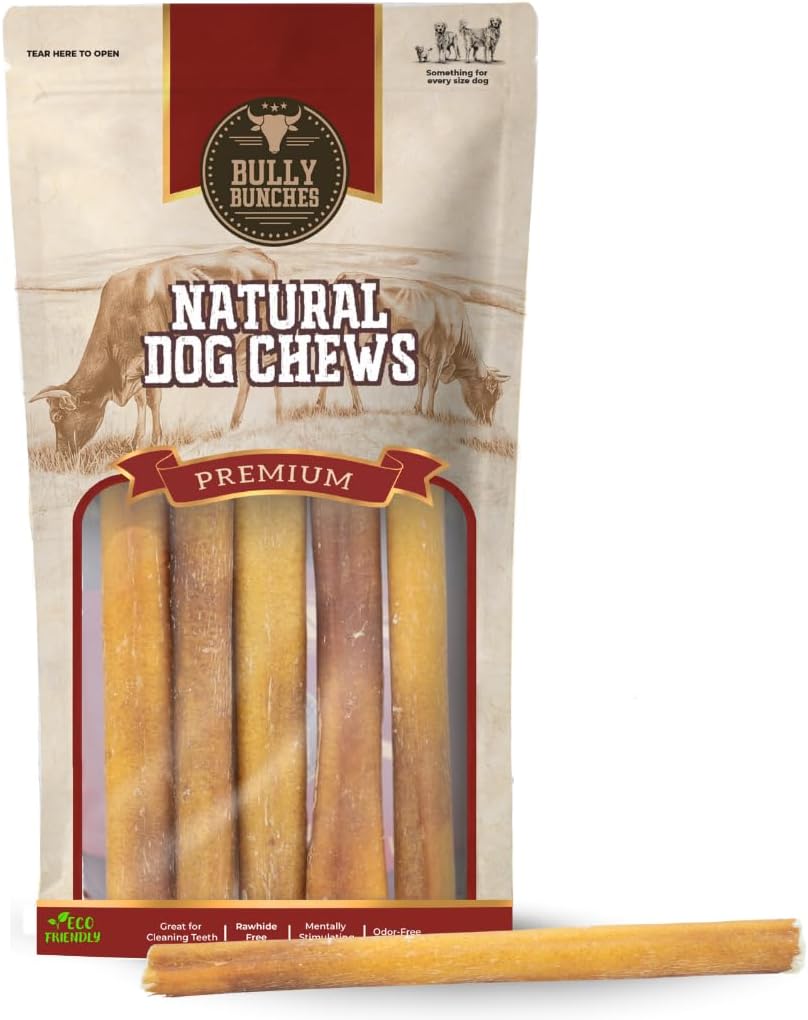 Bully Bunches Premium 6 Inch Standard Odor-Free Bully Sticks for Small to Medium Dogs & Puppies - Long Lasting Chews for Oral Care - All Natural, 100% Beef Dog Treats, Rawhide Free (5 Pack) Bully Bunches Premium 6 Inch Standard Odor-Free Bully Sticks for Small to Medium Dogs & Puppies - Long Lasting Chews for Oral Care - All Natural, 100% Beef Dog Treats, Rawhide Free (5 Pack)