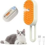 4 in 1 Cat steam brush, USB-Powered Pet Steam Brush for Dogs & Cats | Instant Fog Deshedding Tool, Reduces Shedding & Flyaway Hair | Gentle Grooming Brush for Dog & Cat Hair Loss Control (Orange)