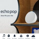 Amazon Echo Pop (newest model), Our smallest Alexa speaker, Fits in any room, Glacier White