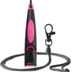 ACME Alpha 211.5 Professional Dog Training Whistle with Lanyard. Enhanced Ergonomic Grip. BPA-Free Plastic. 110 dBA. Long Range. Standardized Frequency. Made in The UK (Black on Day Glow Pink/Black)