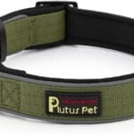 Plutus Pet Tactical Dog Collar, Reflective, Adjustable Heavy Duty Dog Collar, Soft Padded and Comfortable, for Small Medium and Large Dogs (Ranger Green, L)