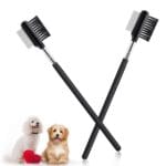 cobee Double-Head Metal Grooming Comb for Dogs, Puppies, and Cats - 2 Pcs Booger, Flea, Crust, Mucus, and Tear Stain Remover