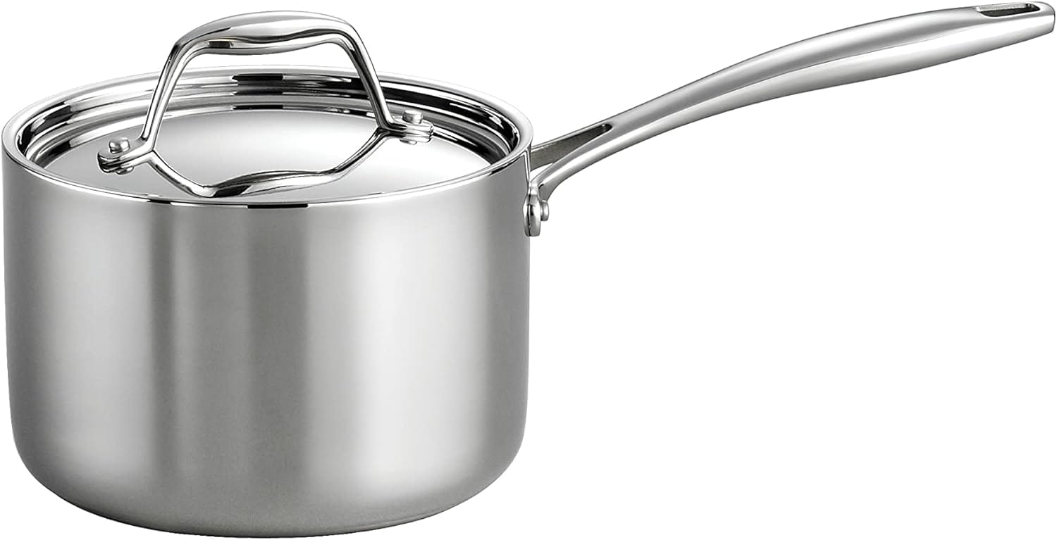 Tramontina Signature Tri-Ply Clad Stainless Steel 2-Quart Sauce Pan with Lid, Induction-Ready, Dishwasher-Safe, NSF-Certified, Made in Brazil Tramontina Signature Tri-Ply Clad Stainless Steel 2-Quart Sauce Pan with Lid, Induction-Ready, Dishwasher-Safe, NSF-Certified, Made in Brazil