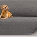 HOMERILLA Reversible 3 Cushion Couch Cover for Dogs Water Resistant Washable Pets Furniture Protector Sofa Cover with Elastic Straps (68", Gray/Light Gray)